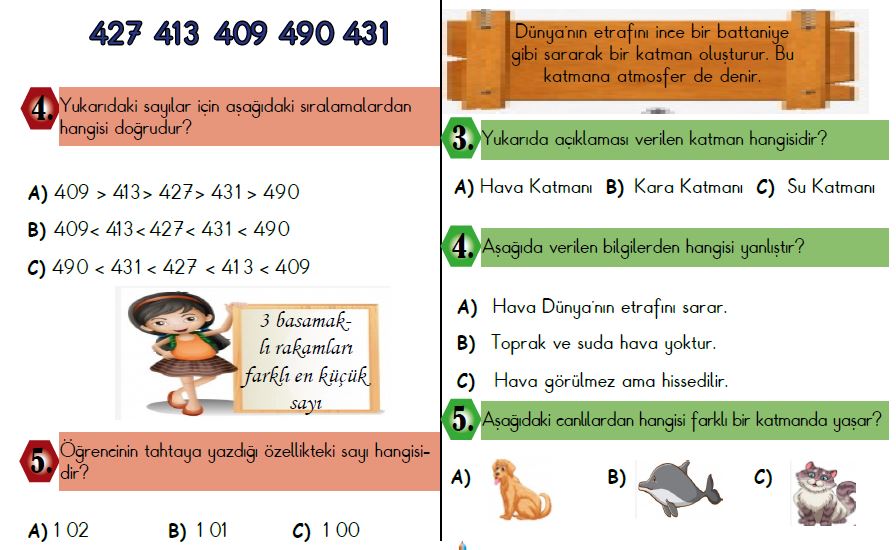 ETKİLEŞİMLİ 3.SINIF 3.KAZANIM DEĞERLENDİRME(05-09 EKİM)