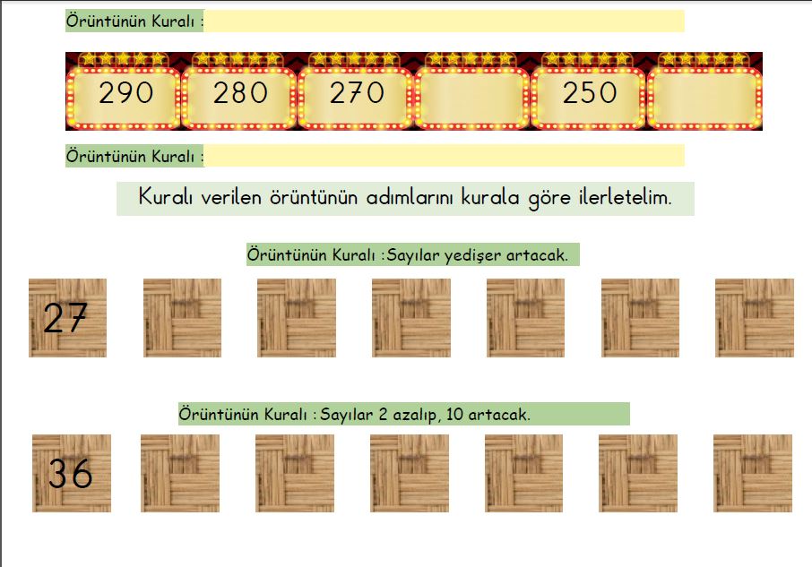 ETKİLEŞİMLİ MATEMATİK SAYI ÖRÜNTÜLERİ ETKİNLİĞİ+VİDEO KONU ANLATIMLI