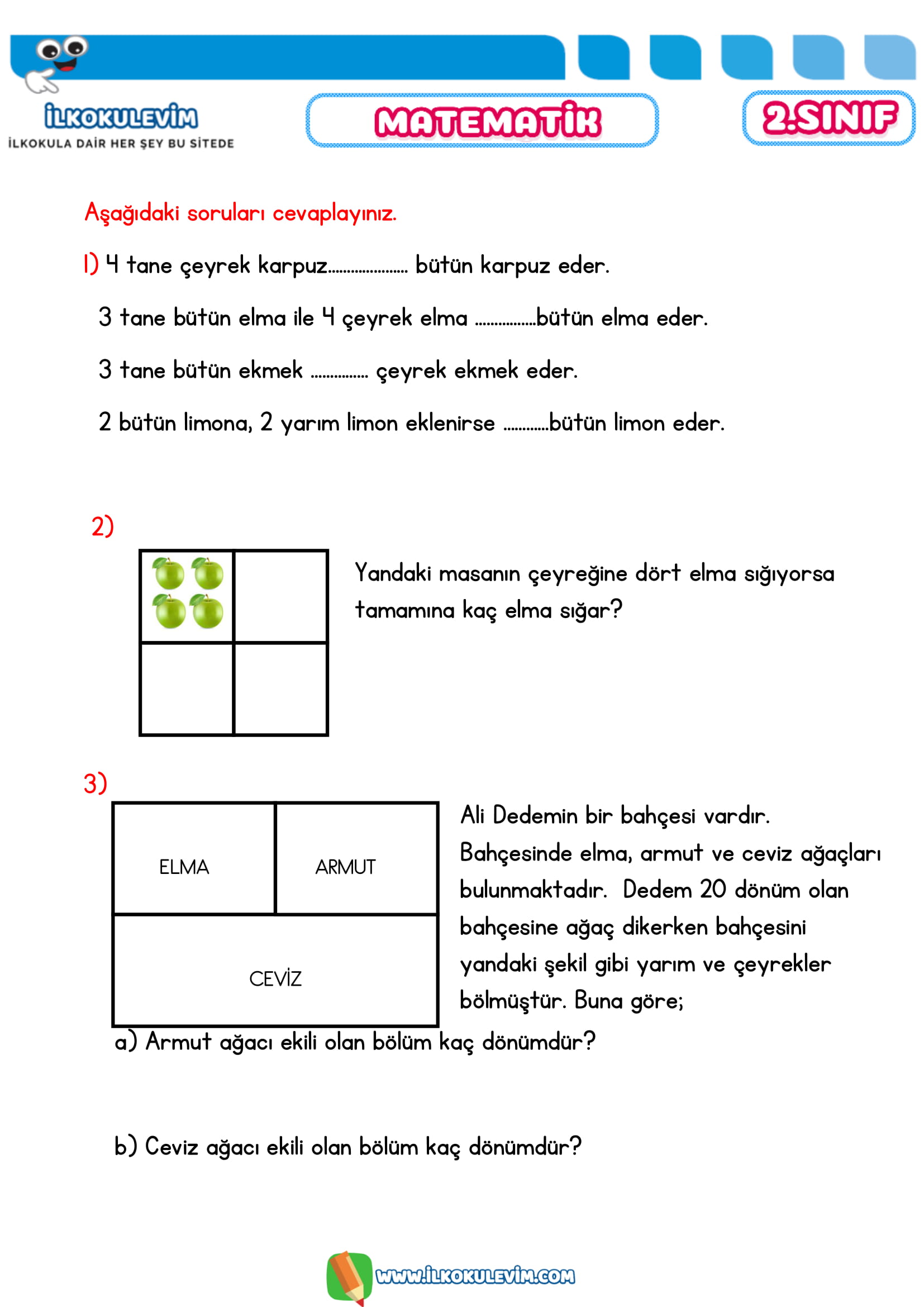 2.Sınıf 14 Nisan 2020 Hayat Bilgisi-Matematik Etkinlikleri