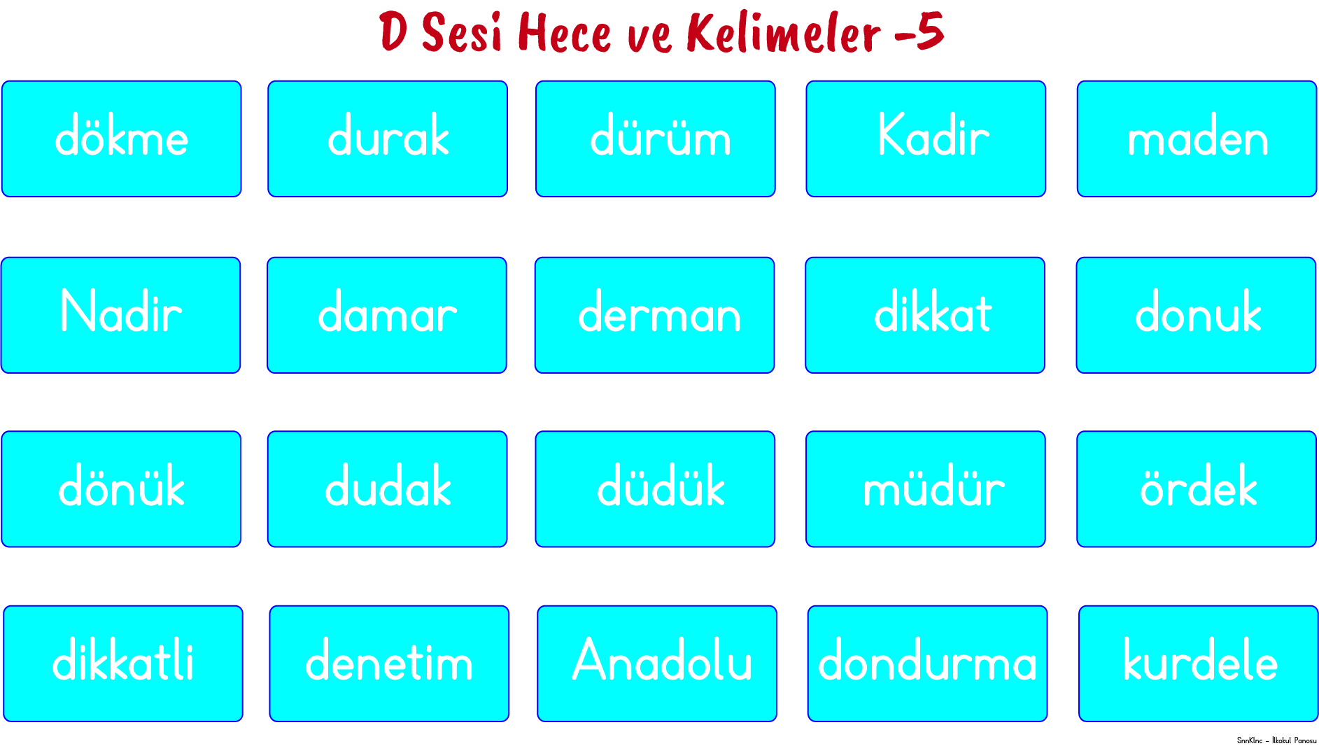 D Sesi Akıllı Tahta Gösterim Görselleri 5 Adet