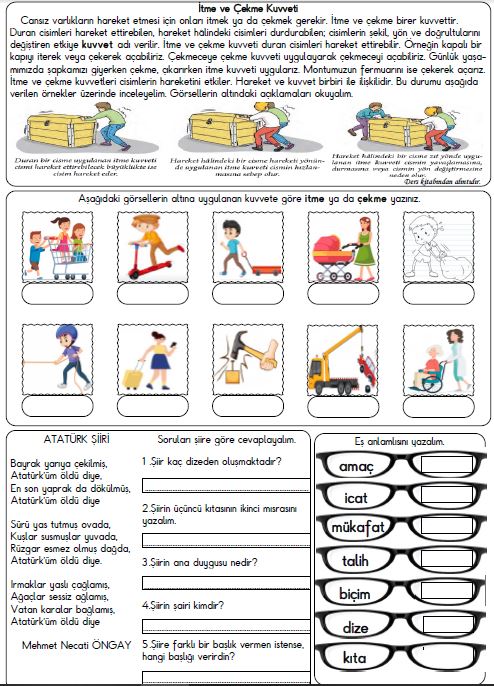3.SINIF EV ETKİNLİĞİ 5 (11 KASIM ÇARŞAMBA)(ETKİLEŞİMLİ)