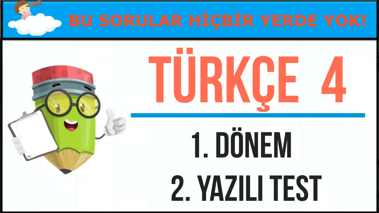 4. Sınıf Türkçe 1. Dönem 2. Yazılı test