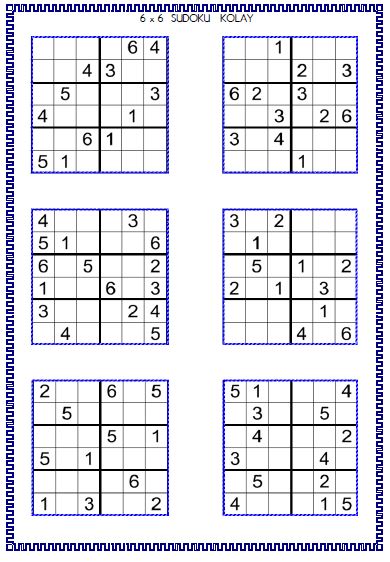 Sudoku 8 ( 6x6 )
