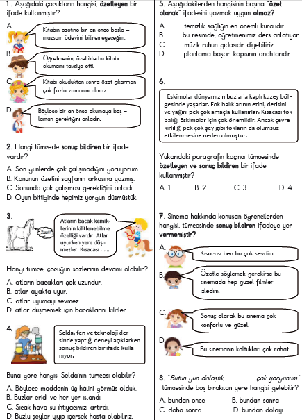 4. Sınıf Türkçe Söz Varlığını Geliştirme 2