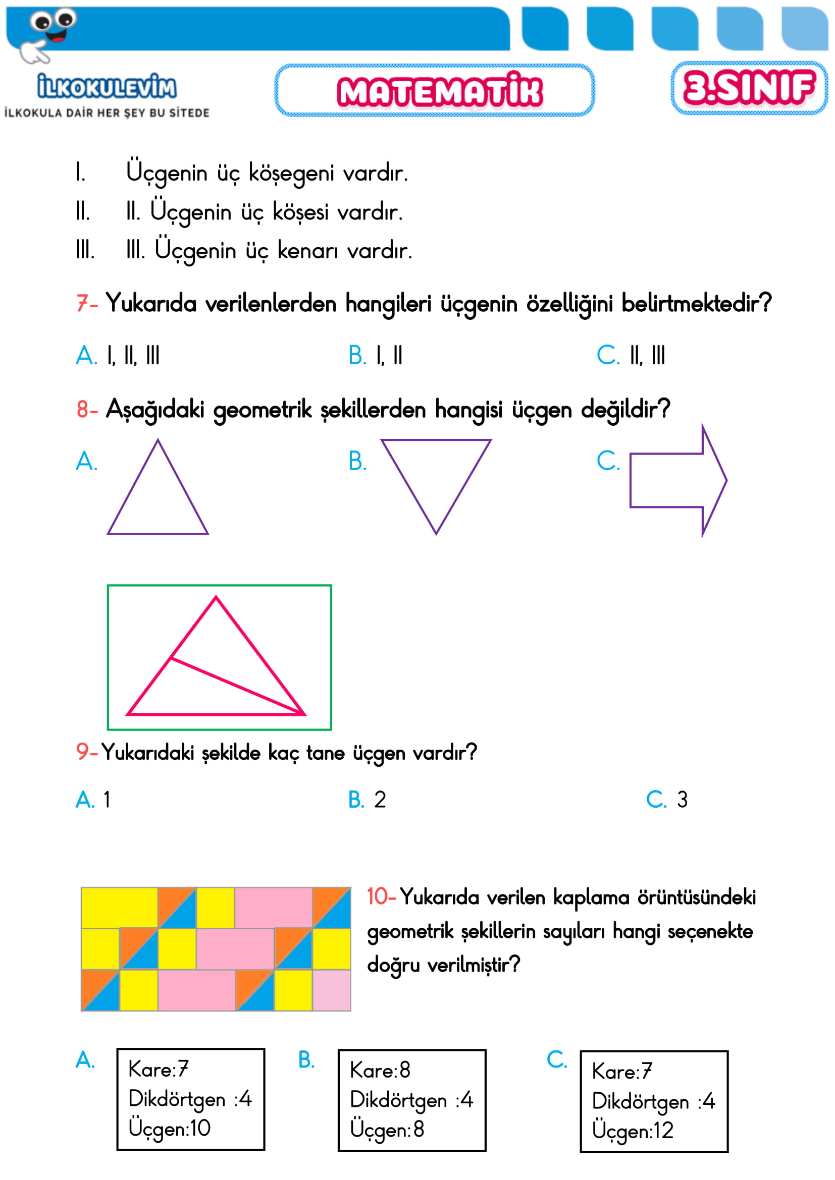 3.Sınıf 15 Nisan 2020 Türkçe-Matematik Etkinlikleri