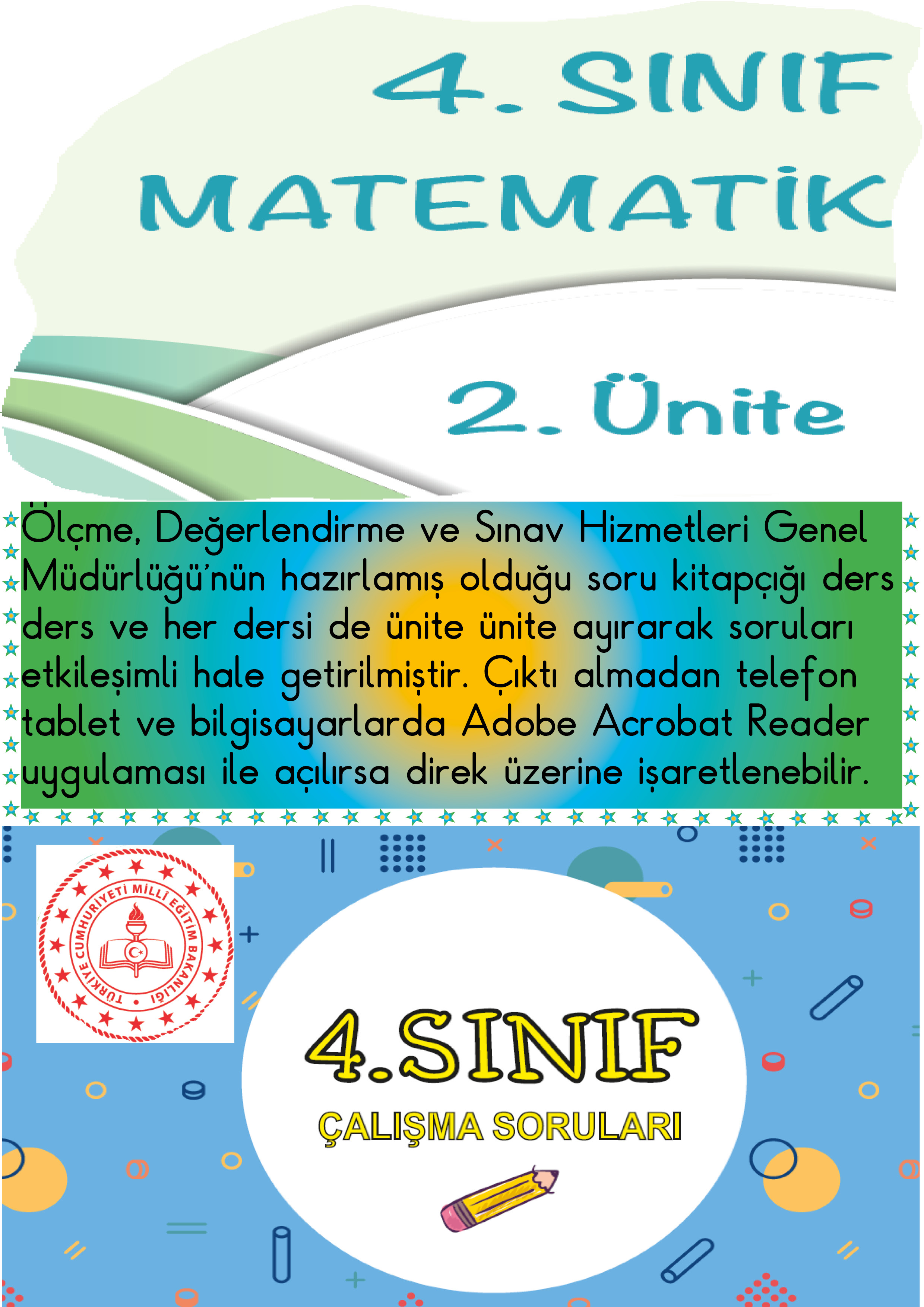 ETKİLEŞİMLİ 4.SINIF MATEMATİK 2.ÜNİTE MEB ÖDSGM ÇALIŞMA SORULARI