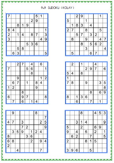 Sudoku Kolay 15  ( 9x9 )