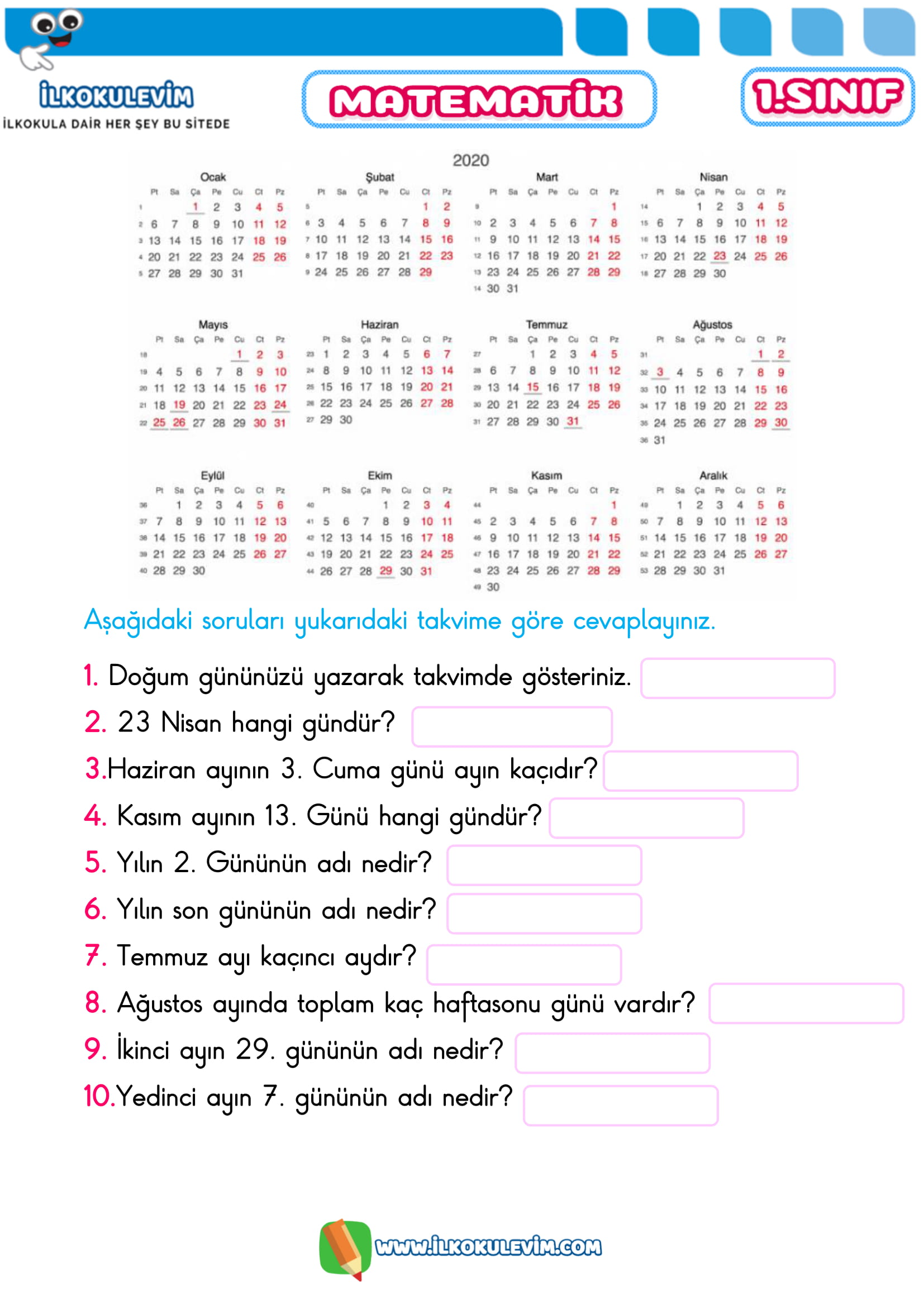 1.SINIF 08 NİSAN 2020 ETKİNLİKLERİ