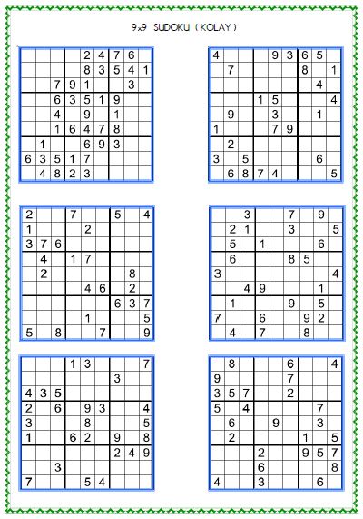 Sudoku Kolay 13  ( 9x9 )