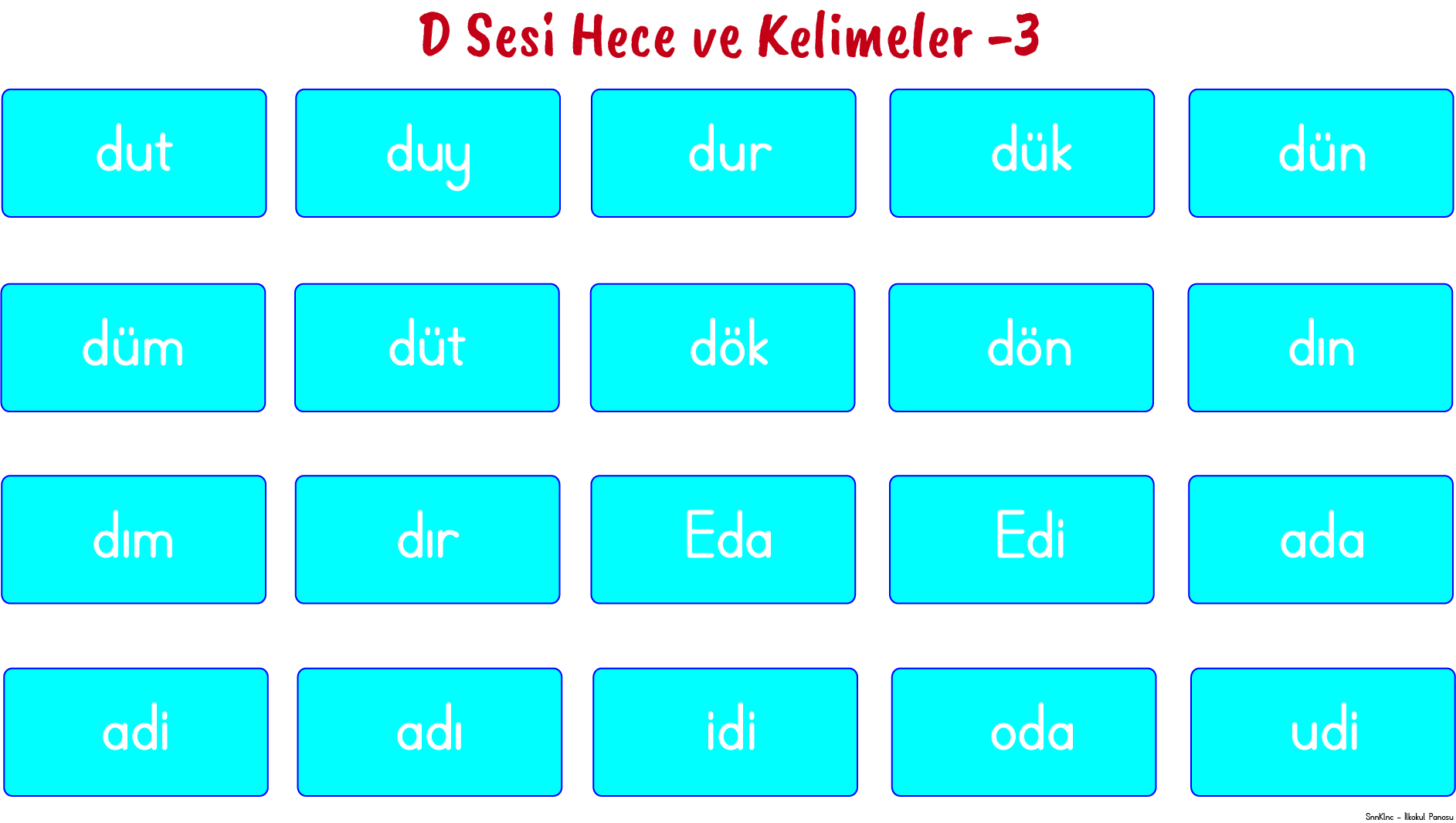 D Sesi Akıllı Tahta Gösterim Görselleri 5 Adet