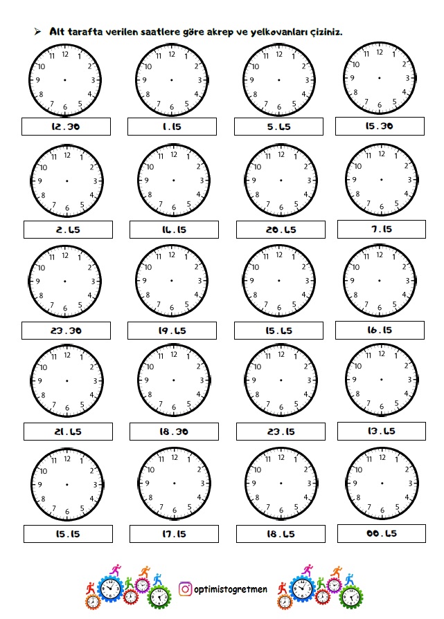 2. Sınıf Matematik Saat Kaç Etkinliği - 2