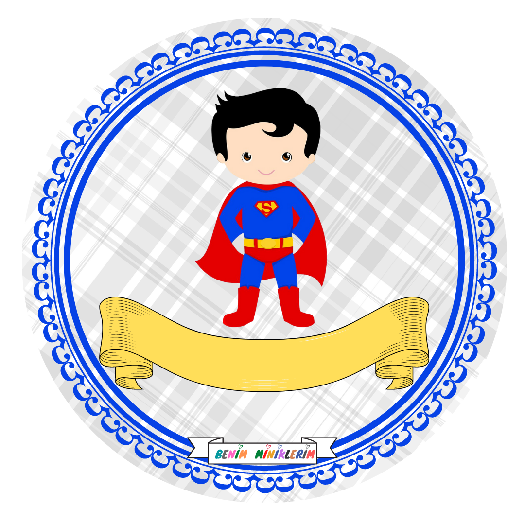 Süper Kahramanlar - Sıra Etiketi / Yaka Kartı - Kız Çocuk