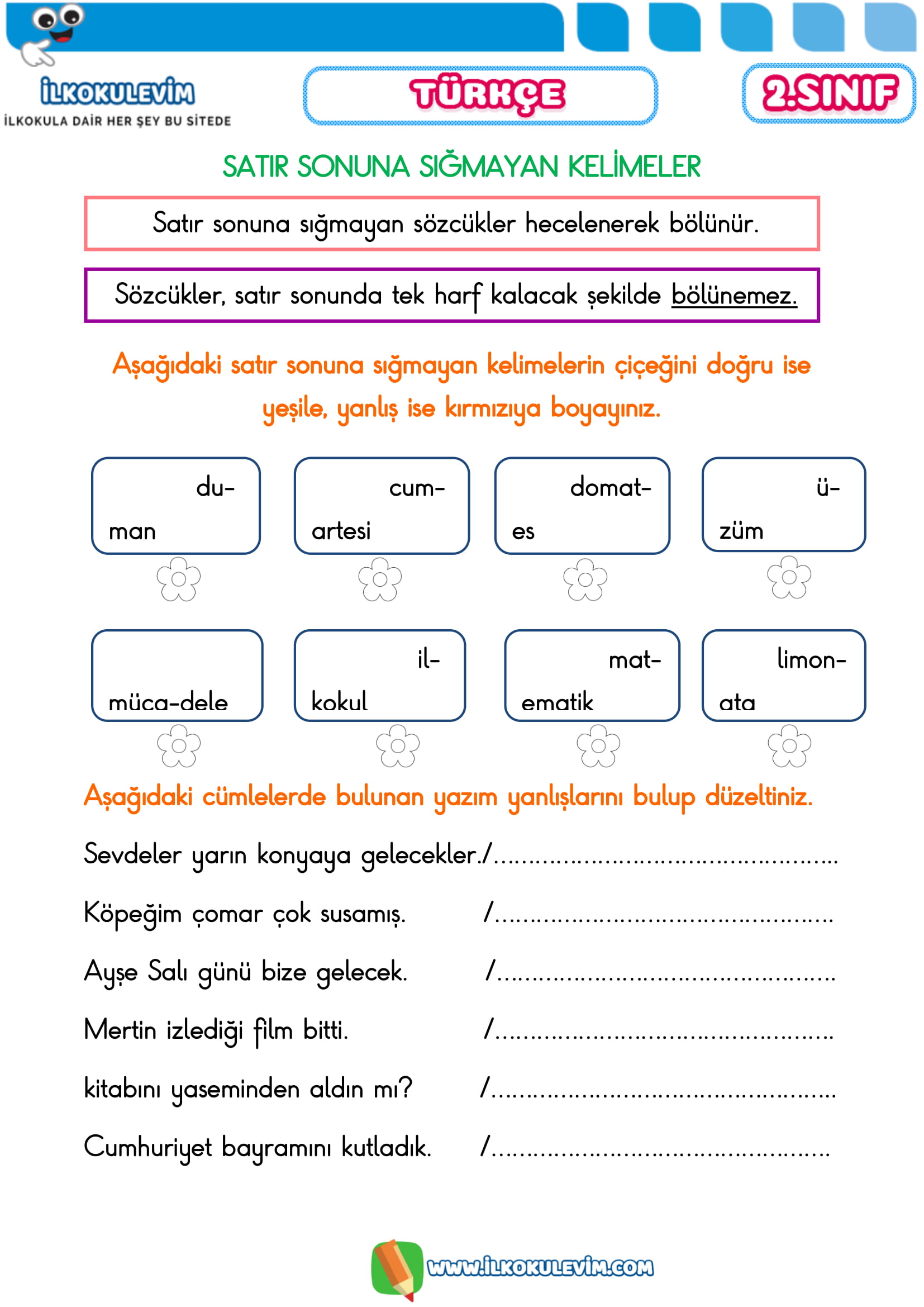 1.Sınıf 15 Nisan 2020 Türkçe-Matematik Etkinlikleri