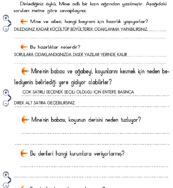 CANLI DERS TÜRKÇE DERİ METNİ ETKİNLİKLERİ(RESİMLERİ İNCELE)(AÇIKLAMA O