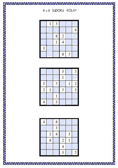 Sudoku 6x6 - 4 (Etkileşimli )