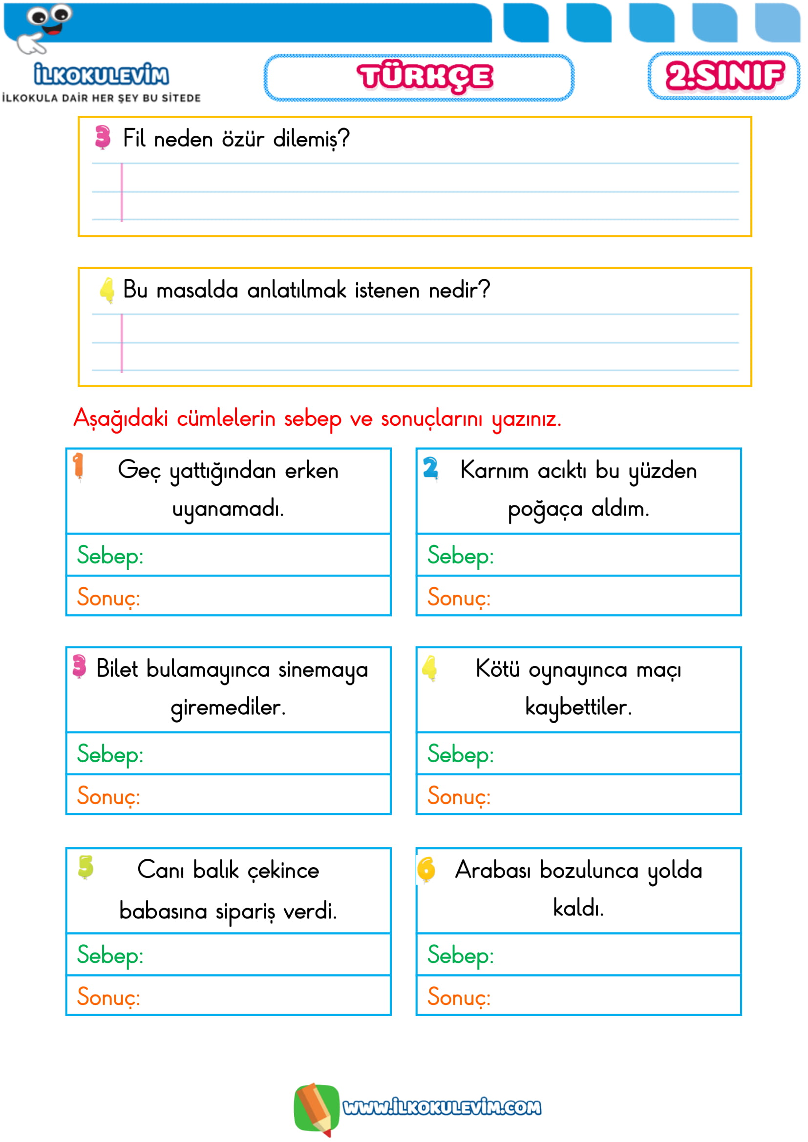 2.Sınıf 06 Nisan 2020 Etkinlikleri