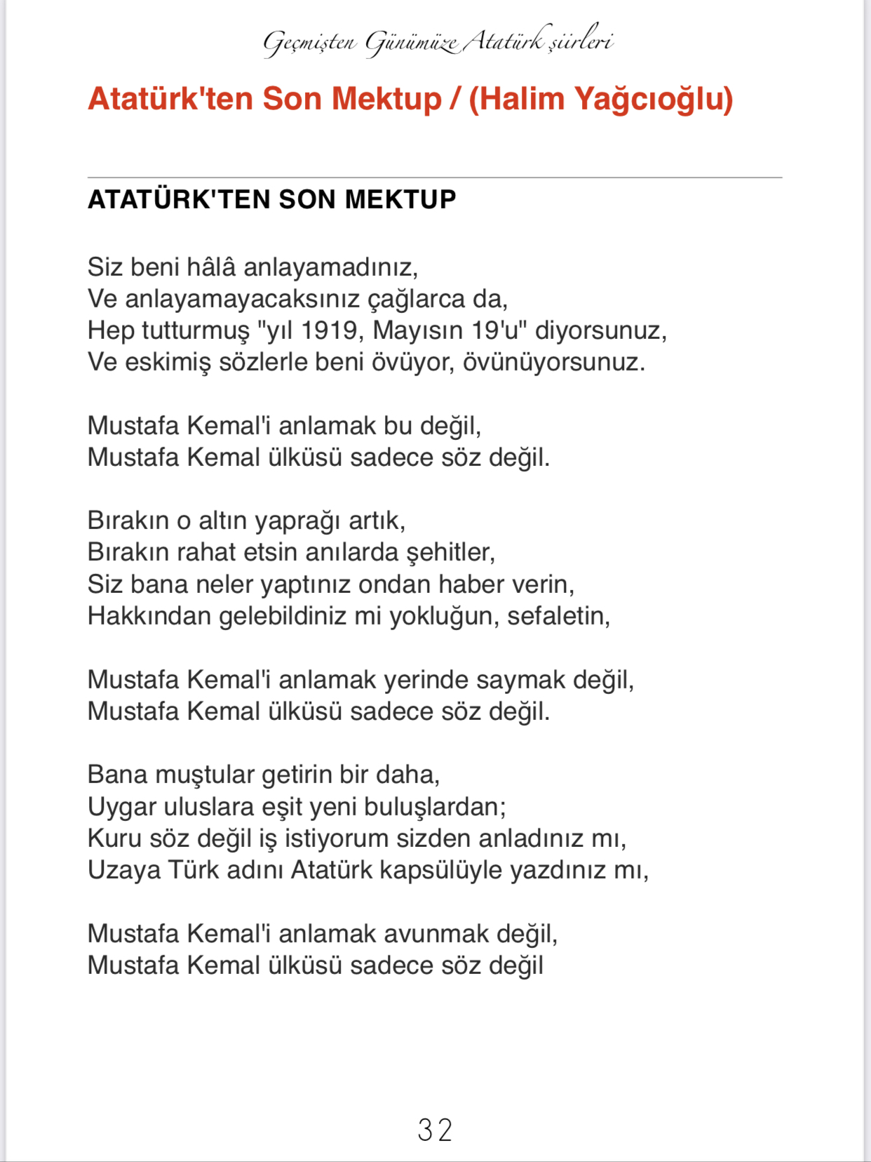 Özel gün ve kutlamalar için Atatürk Şiirleri 