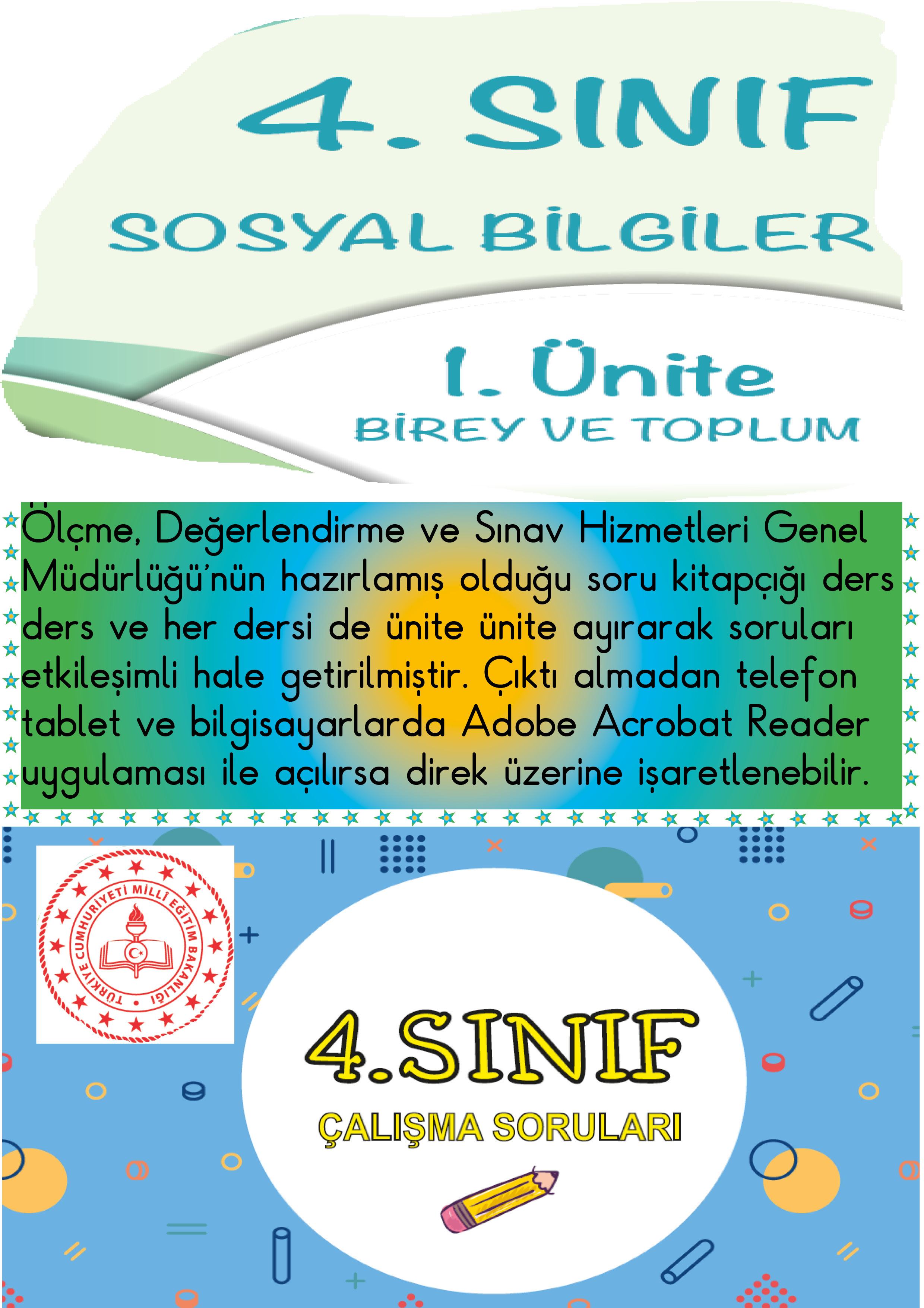 ETKİLEŞİMLİ 4.SINIF SOSYAL BİLG. 1.ÜNİTE MEB ÖDSGM ÇALIŞMA SORULARI