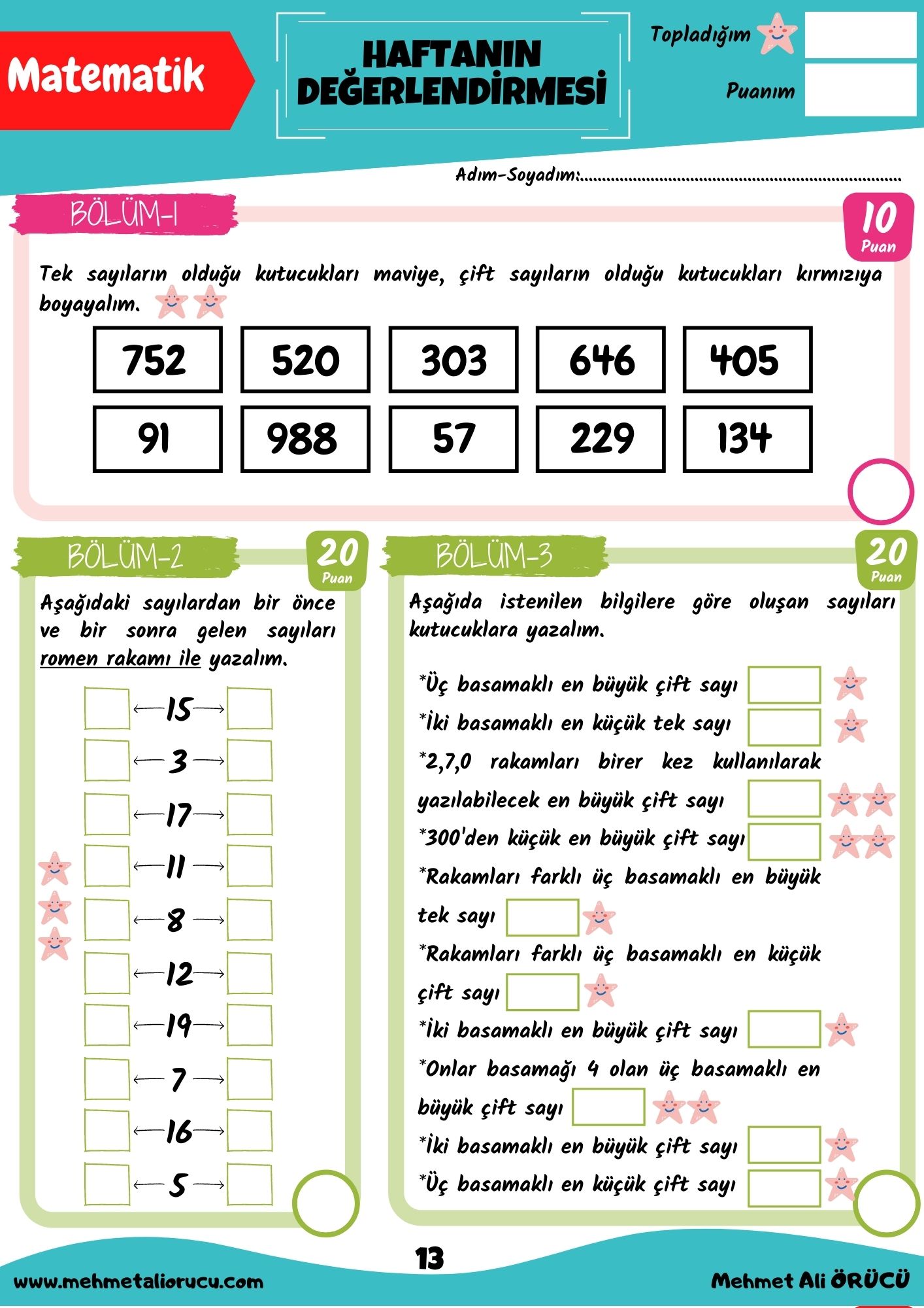 3. Sınıf 4. Hafta Türkçe Matematik Fen Bilimleri Hayat Bilgisi