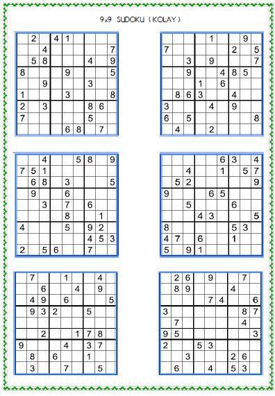 Sudoku Kolay 10  ( 9x9 )