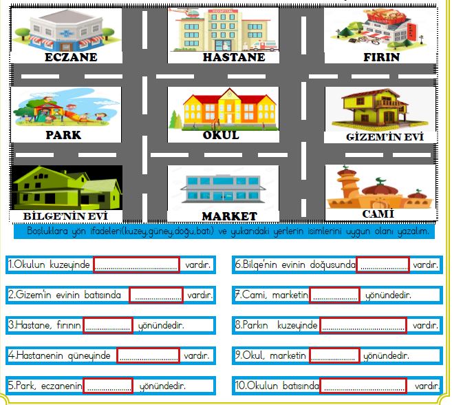 ETKİLEŞİMLİ 2.SINIF YÖNLER ETKİNLİĞİ