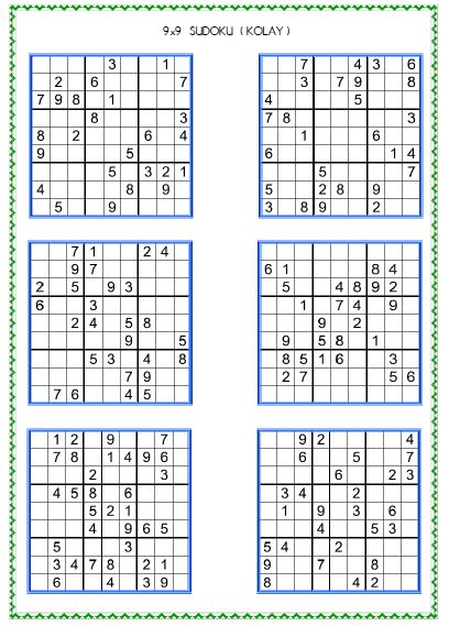 Sudoku Kolay 19  ( 9x9 )