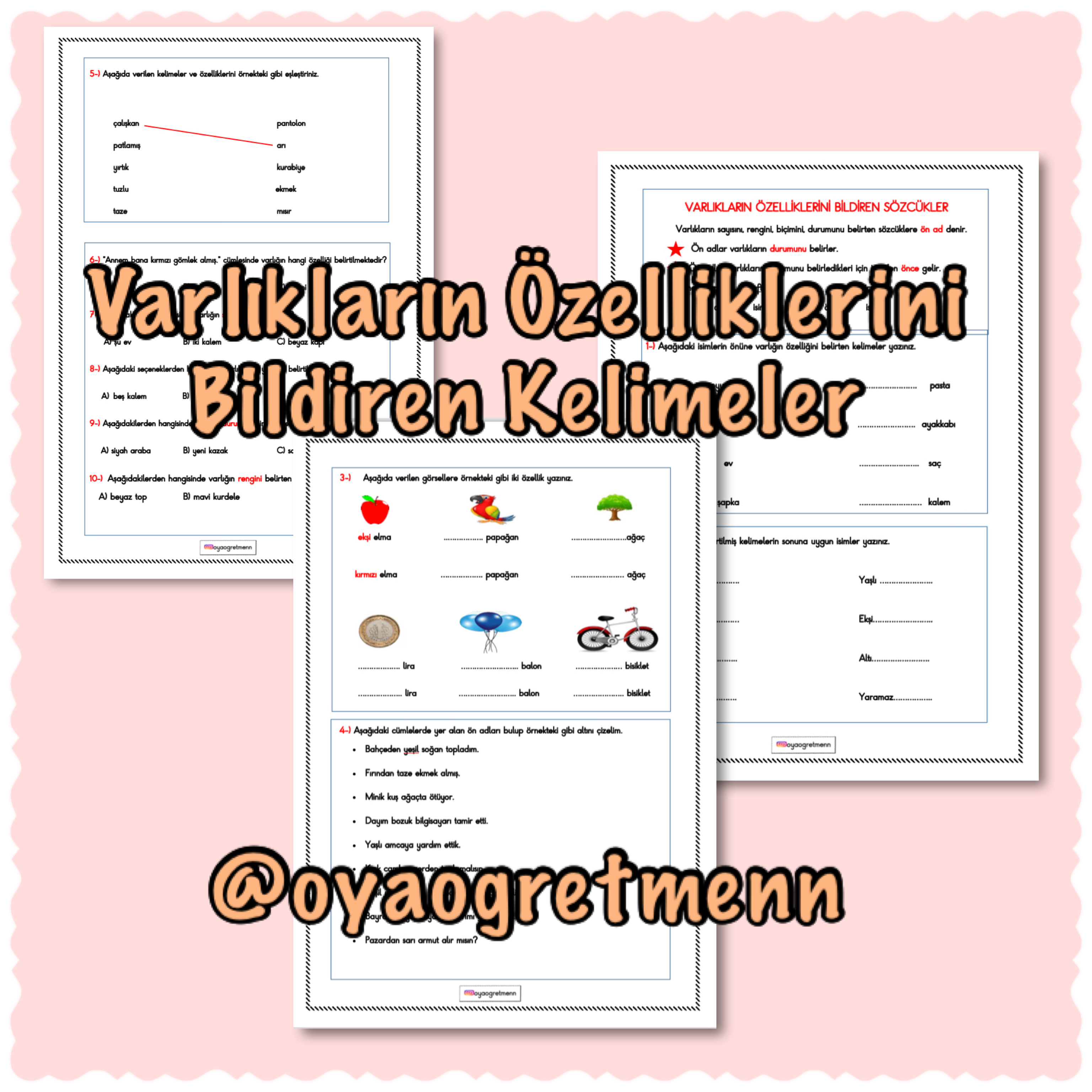 Varlıkların Özelliklerini Bildiren Kelimeler (ön adlar)