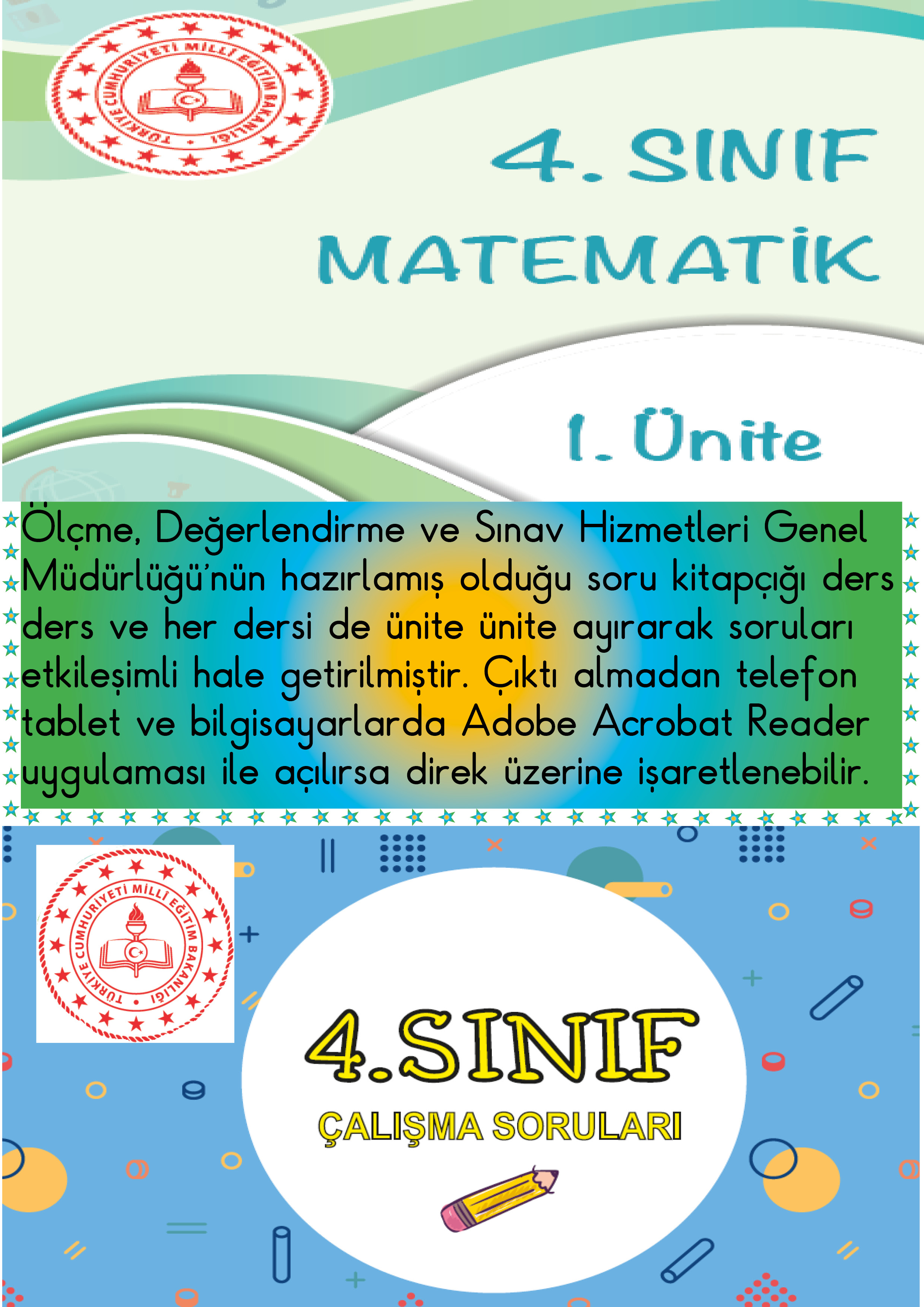 ETKİLEŞİMLİ 4.SINIF MATEMATİK 1.ÜNİTE MEB ÖDSGM ÇALIŞMA SORULARI 1