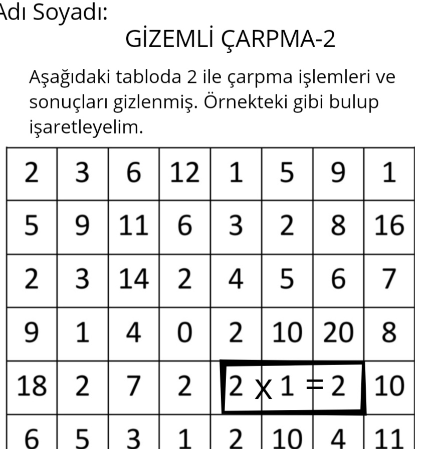GİZEMLİ ÇARPMA -2