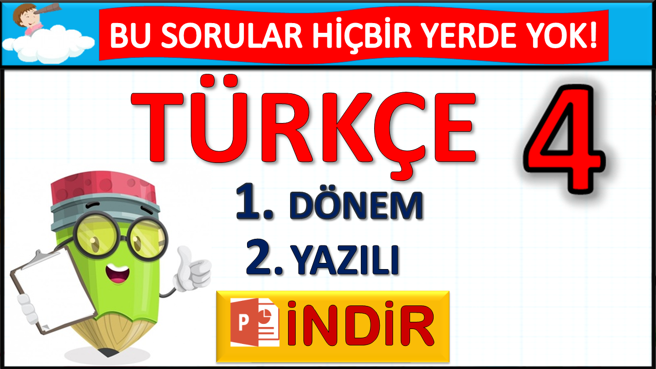 4. Sınıf Türkçe 1. Dönem 2. Yazılı Test