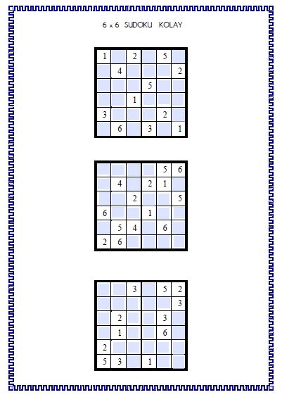 Sudoku 6x6 - 2 (Etkileşimli )