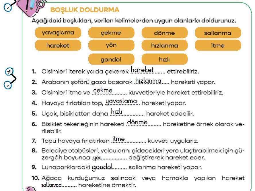 CANLI DERS İÇİN ETKİLEŞİMLİ FEN BİLİMLERİ HAREKET VE KUVVET(Açıklama.)