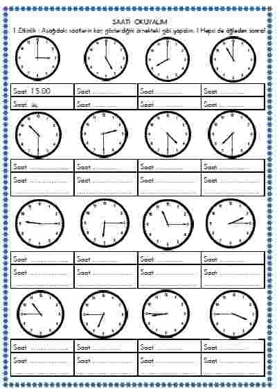 Matematik - Zamanı Ölçme - Saat 2 (Etkileşimli)