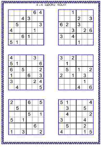 Sudoku 8 ( 6x6 )