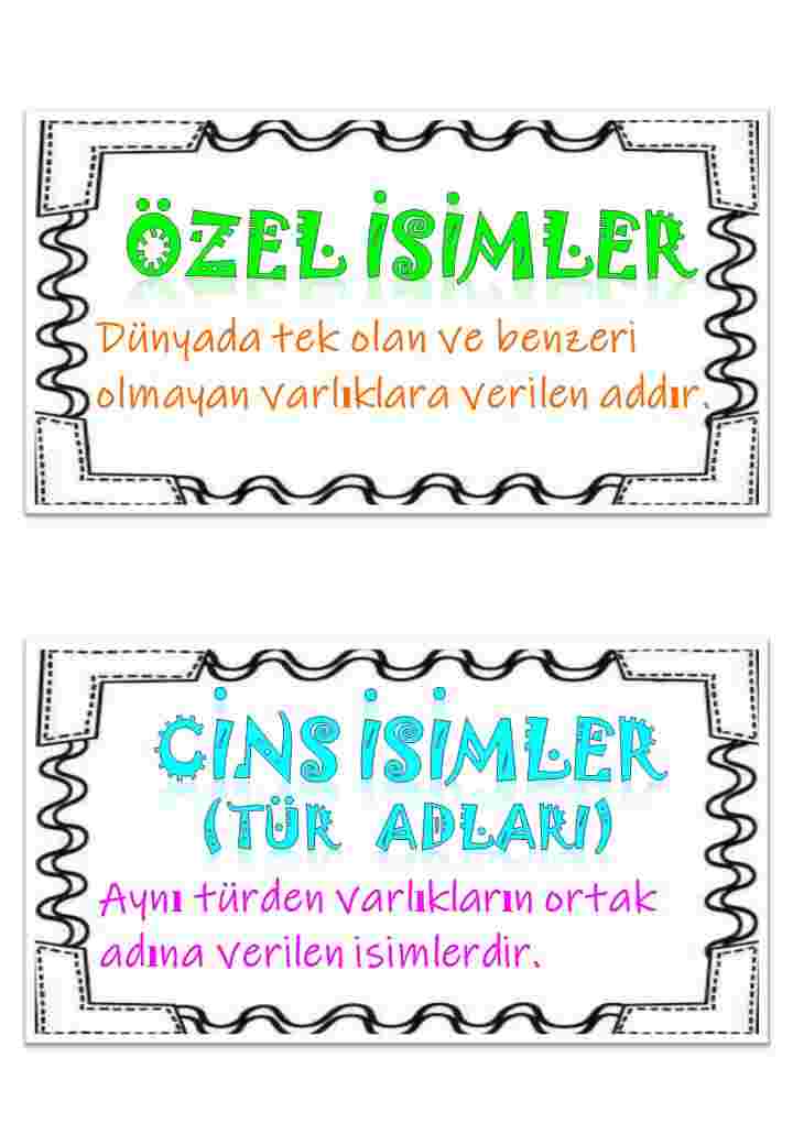ÖZEL İSİMLER-CİNS İSİMLER İNTERAKTİF DEFTER-2.SINIF