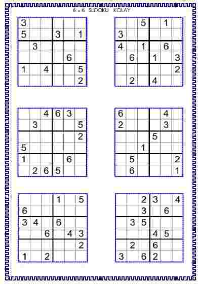 Sudoku 7 ( 6x6 )