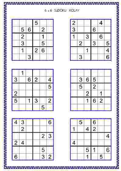 Sudoku 21 ( 6x6 )