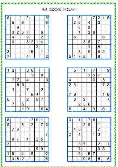 Sudoku Kolay 9  ( 9x9 )