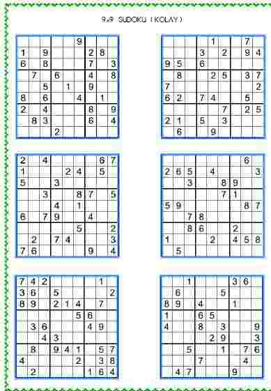 Sudoku Kolay 11  ( 9x9 )