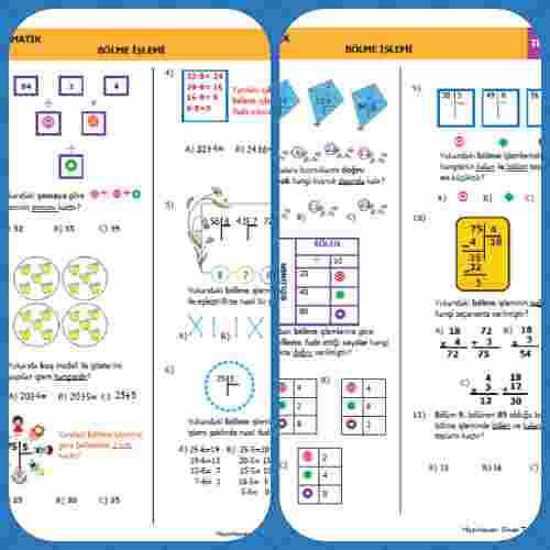 3. Sınıf Matematik Bölme İşlemi Mini test 1