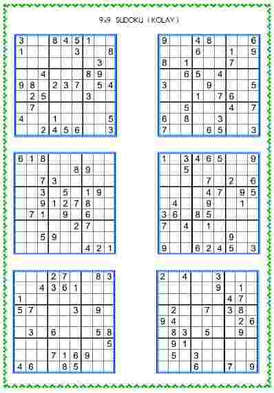 Sudoku Kolay 16  ( 9x9 )