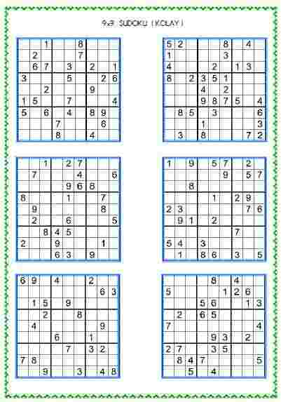 Sudoku Kolay 21  ( 9x9 )